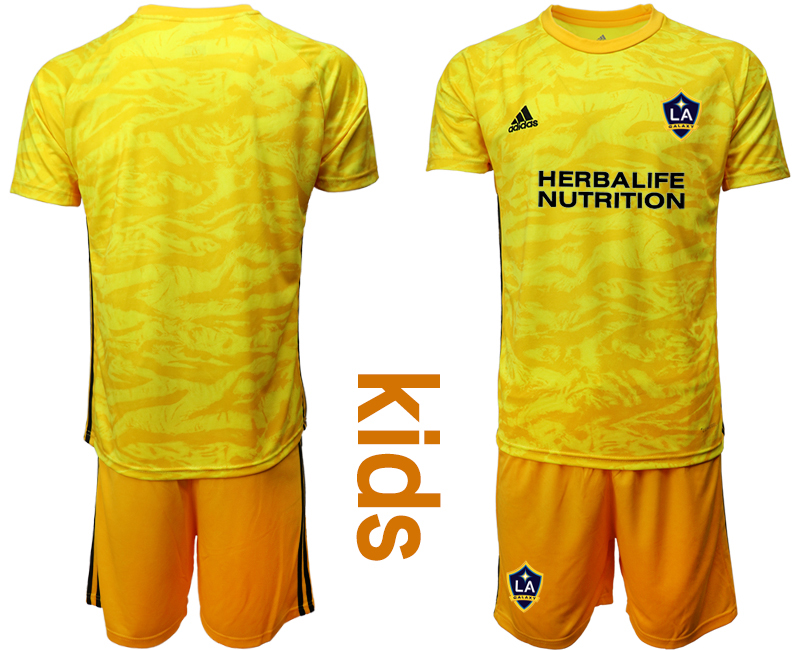 Youth 2020-2021 club Los Angeles Galaxy yellow goalkeeper blank Soccer Jerseys->los angeles galaxy jersey->Soccer Club Jersey